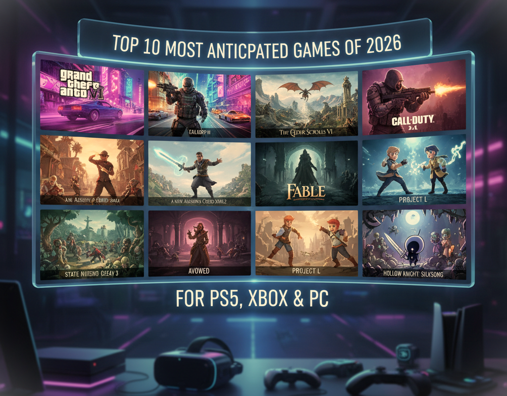 Top 10 trending games in 2026 featuring futuristic gameplay and AI integration