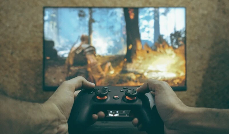 A close-up image of a gaming session on a TV screen, showcasing how localization improves player immersion.