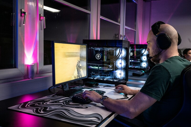 A game developer translating and testing gameplay.