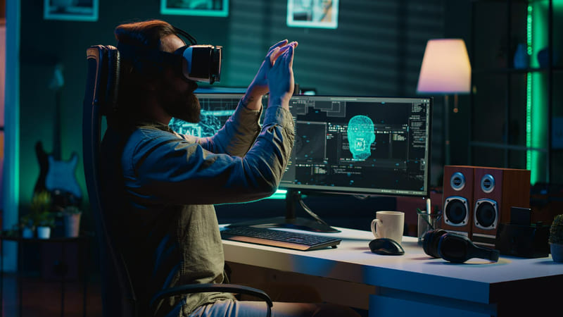 Human tester working on an AI-powered gameplay testing that represents faster and smarter QA process.