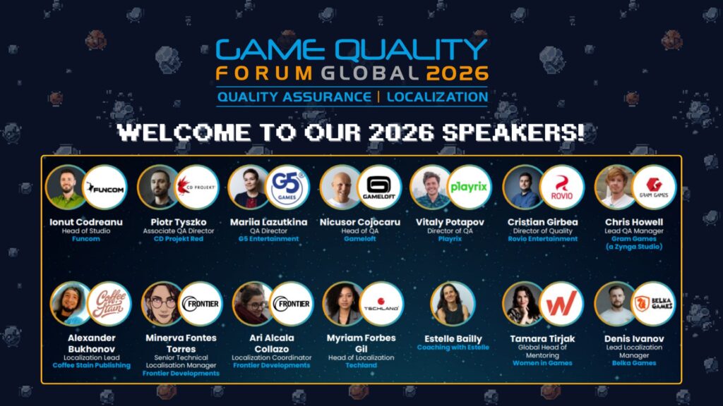 Speakers for 
Game Quality and Production Forums 2026 (Source by 
Game Quality and Production Forums LinkeIdn)