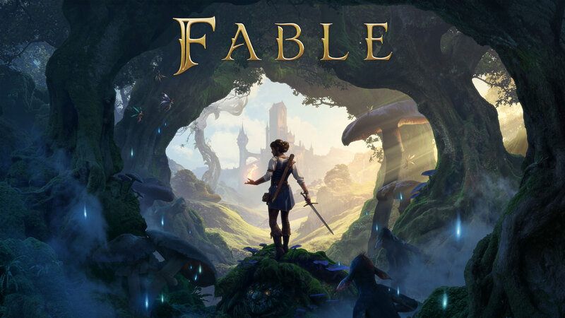 Fable promotional poster showing a character in a magical world.