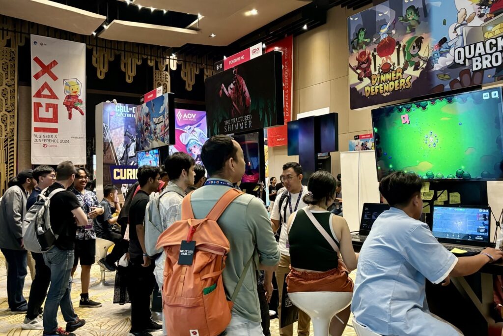 A snapshot of the IGDX event floor in 2024 depicting the enthusiasm of Indonesia's indie game development community.